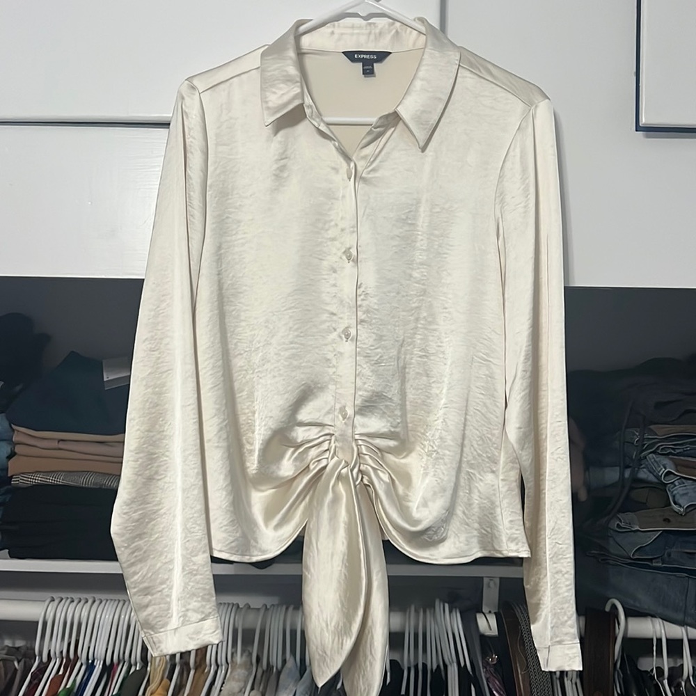 Express Satin Off white blouse